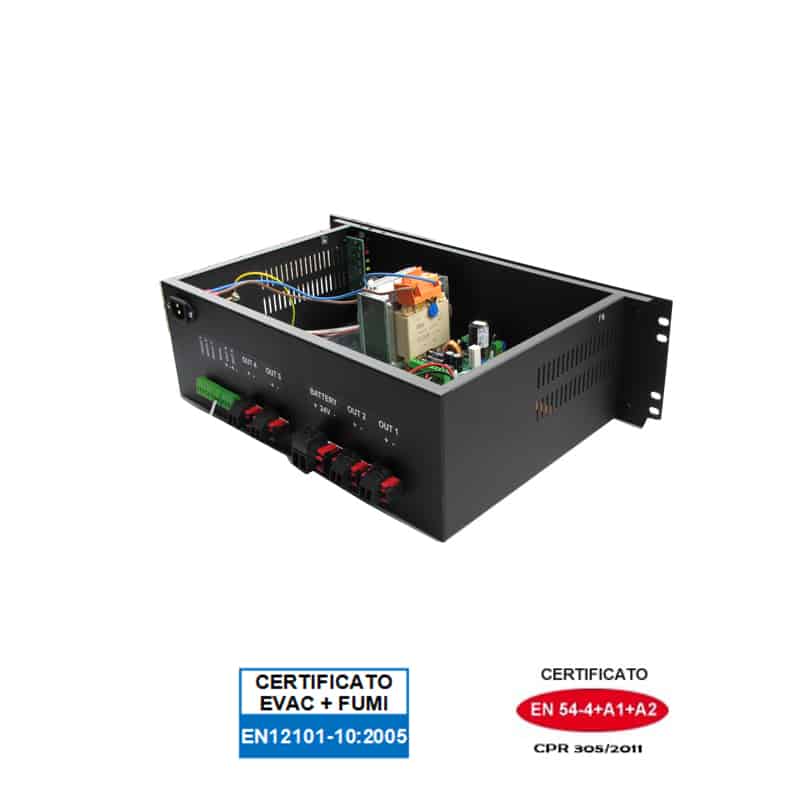 ALIMENTATORI CERTIFICATI<br> per sistemi EVAC AUDIO <br>versione rack <br>W-UR-2770EVA - immagine 2